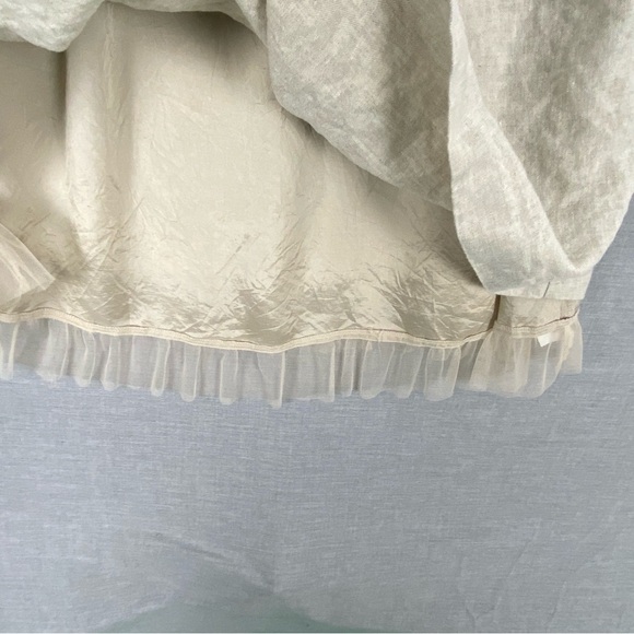 Kensie Linen Mini Dress Sz 10 Beige with Black Straps - Picture 4 of 10